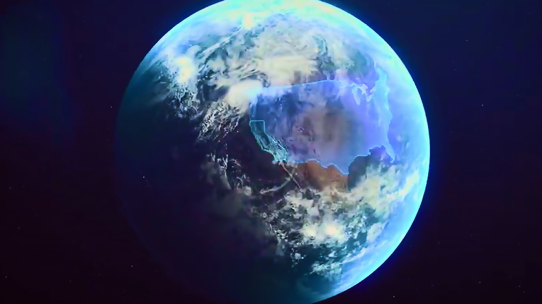 A globe of the Earth with the United States outlined digitally